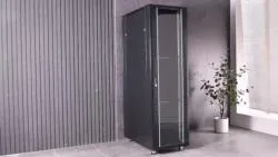 18u-47u 19inch Network Cabinet Floor Standing Cold-Rolled Steel Server Rack Cable Management Data Center Fixed Shelf, Cooling Fan