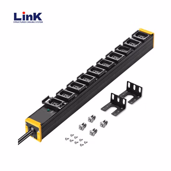 8way Customized IEC C13 Module Power Socket for PDU Socket Cabinets Eight-Position Aluminum Alloy Bar with C14 Power Cord